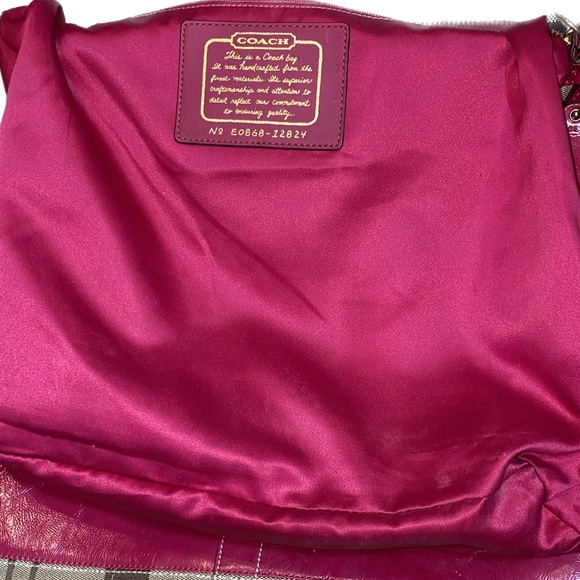 Coach Signature Canvas Stripe Leather Crossbody Bag - Picture 7 of 10